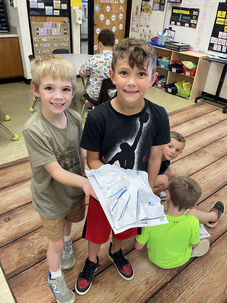 Students are creating their mountains. 