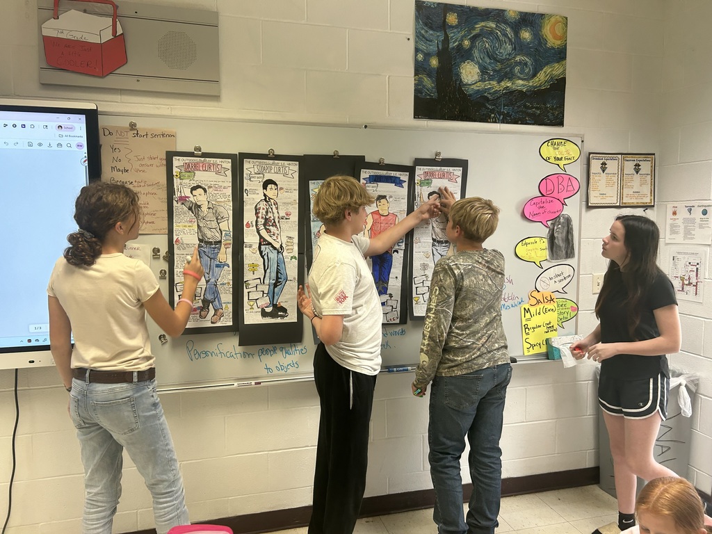 The students are showing their completed projects.