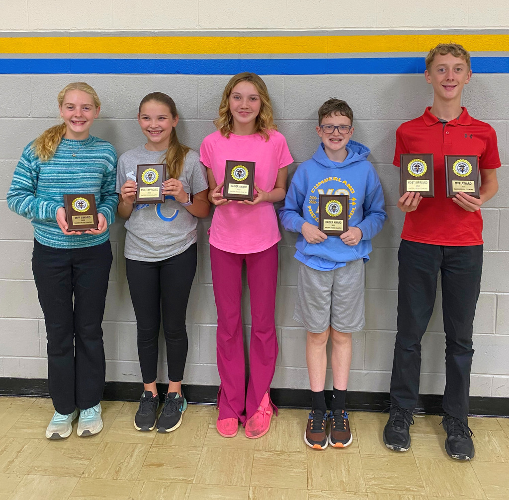 Pictured are the five award winners holding their plaques.