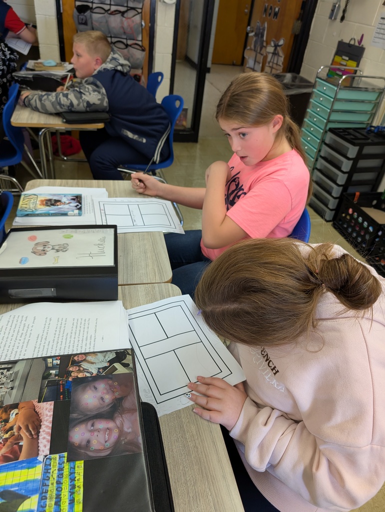 Students are sitting at their desks completing their one-pager.