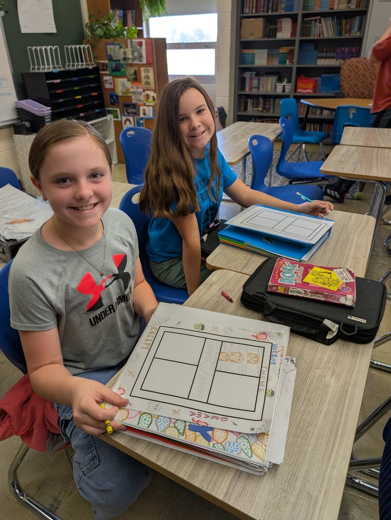 Students are sitting at their desks completing their one-pager.