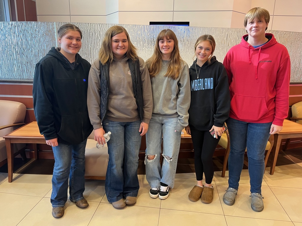 Pictured are five students who went on the field trip. 