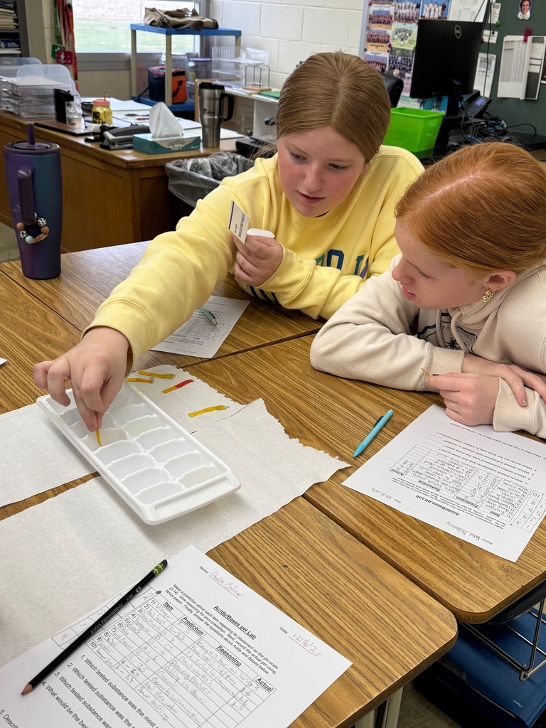 A student is dipping a pH strip in to a liquid and checking its color. 