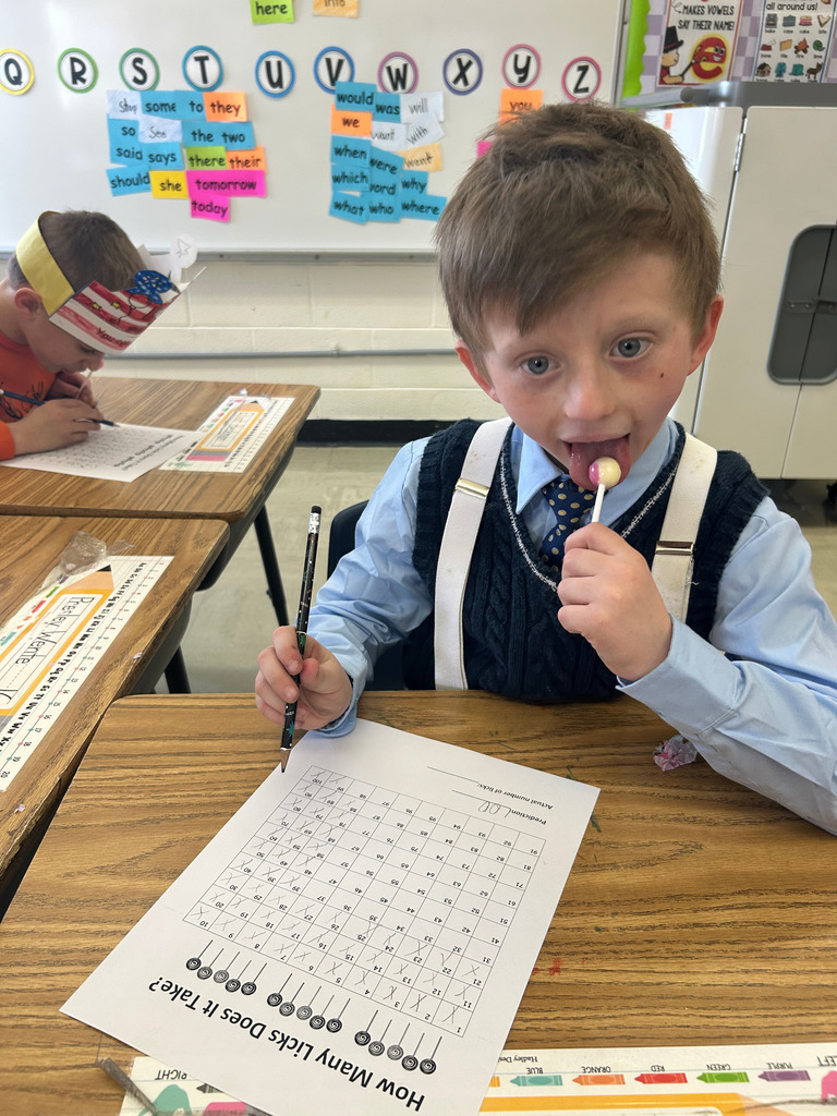 A student is counting how many licks it takes to eat a sucker. The student si checking boxes each time a lick is taken. 