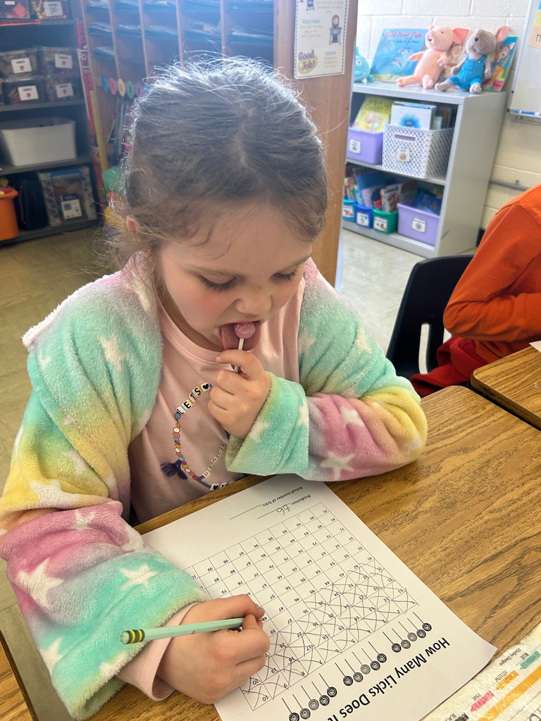 A student is counting how many licks it takes to eat a sucker. The student si checking boxes each time a lick is taken. 