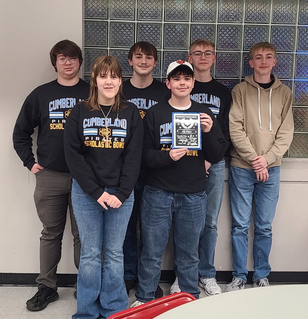 Pictured are the six members of the CHS varsity team. They are holding their 4th place plaque. 