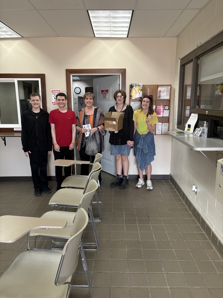 Four students are donating the items to the adult at the Cumberland County building.