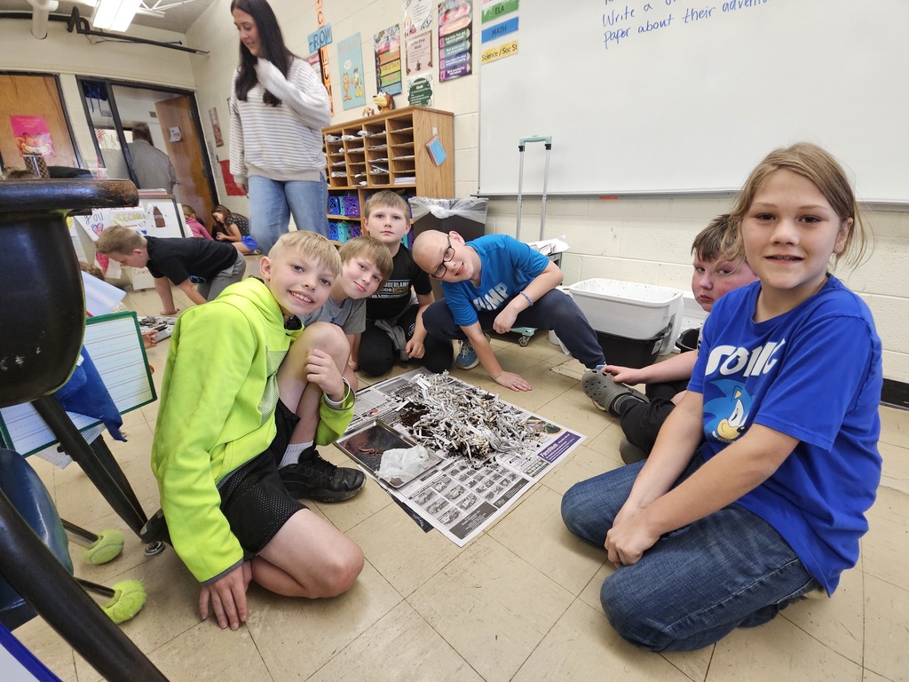 Six students are sifting though the soil to find worm cocoons.  