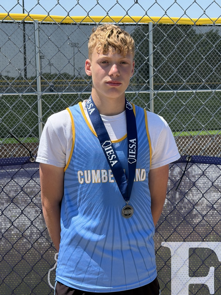 Pictured is the HJ athlete wearing the medal. 