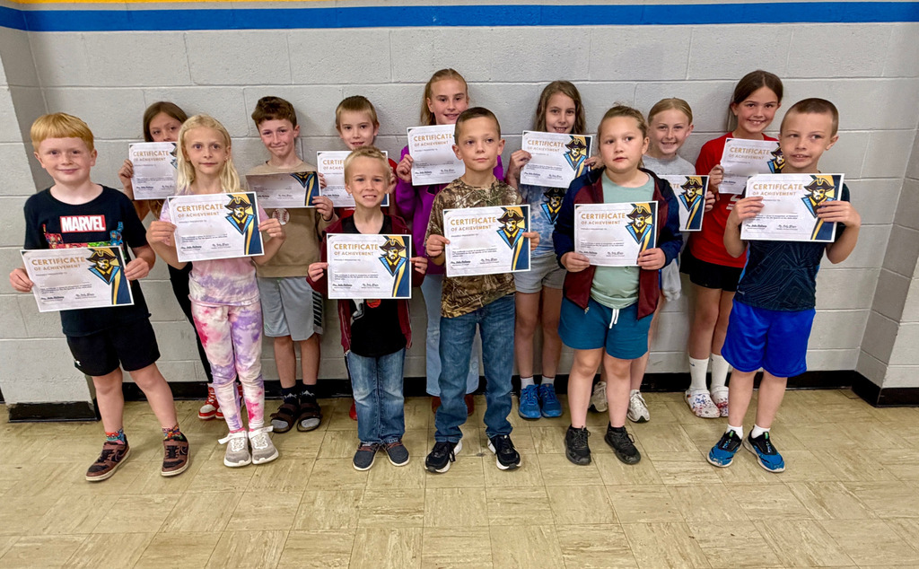 Pictured are 13 students who had perfect attendance for 4th quarter. 