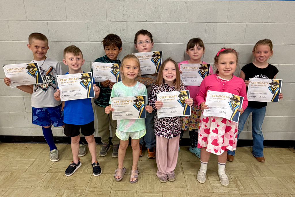 Pictured are 9 students who had perfect attendance for 4th quarter. 