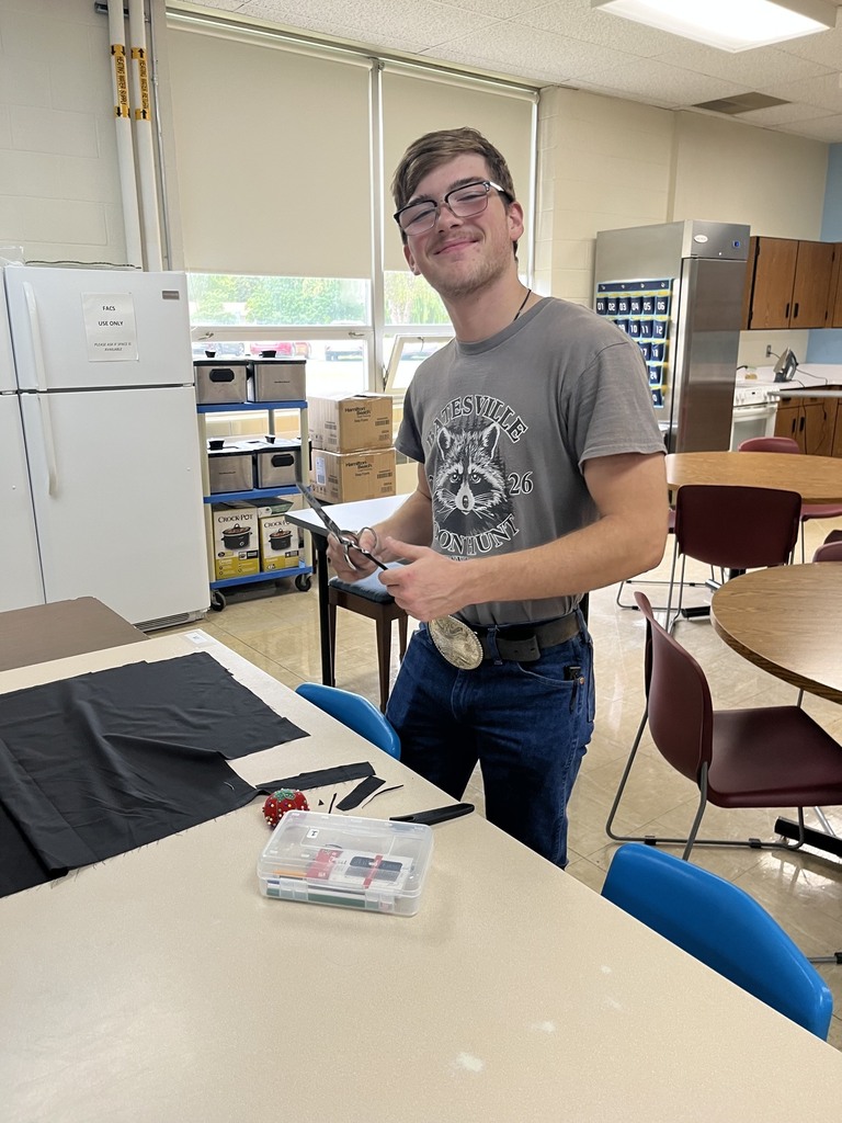 A student has cut out a square from the fabric.