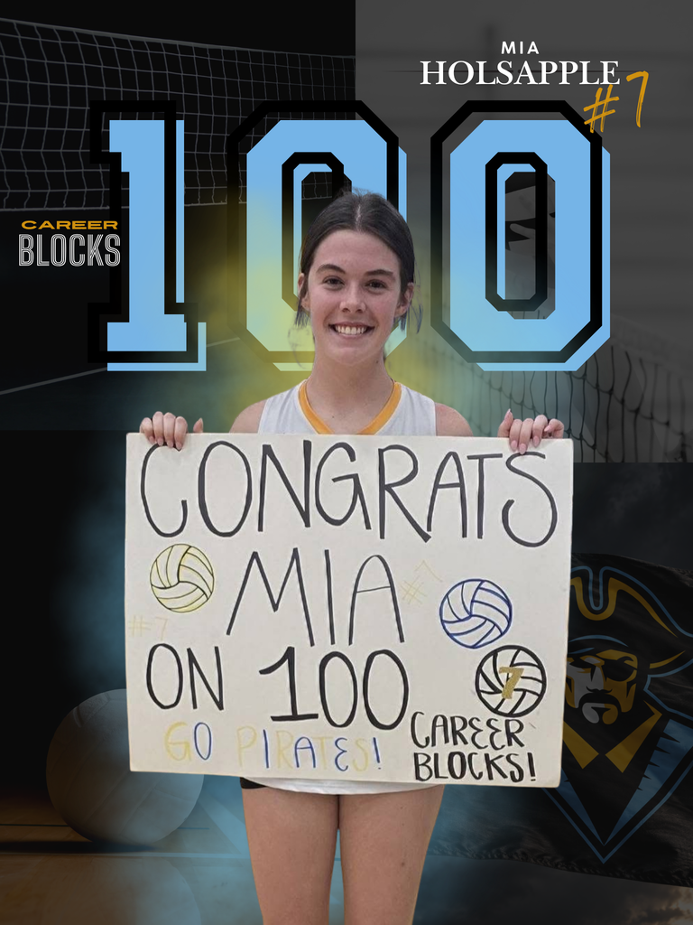 The image has the player holding a sign wishing congratulations. The background has career blocks 100, the playe's name, number, and the pirate logo.