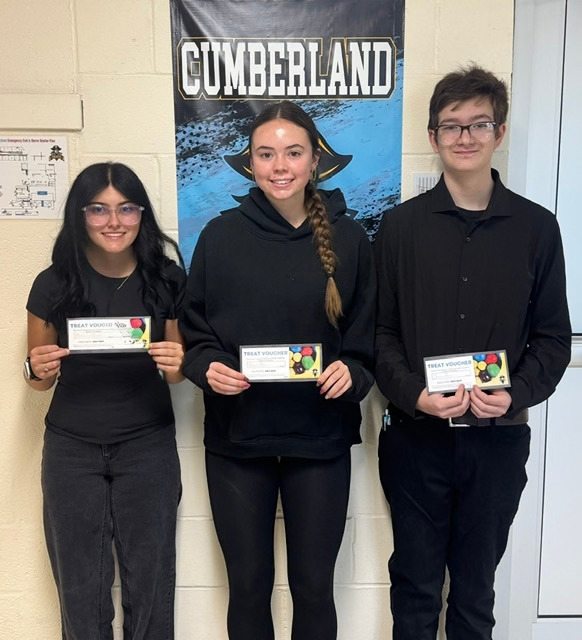 Pictured are three winners holding their certificates.