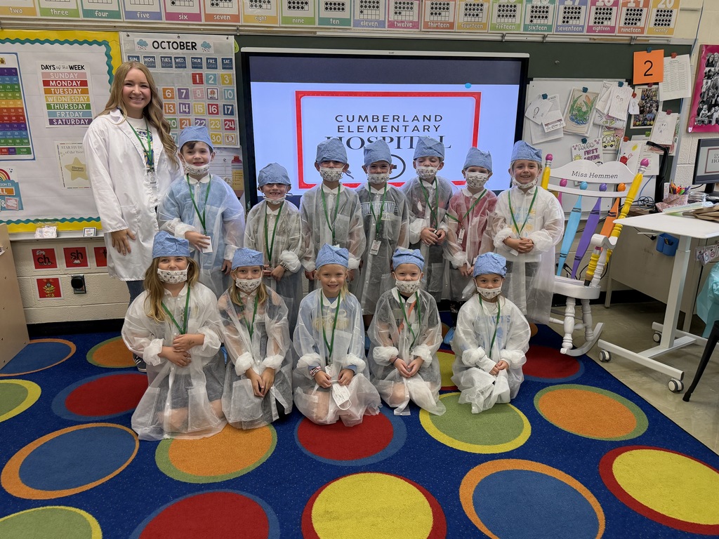 This is one of the classes dressed as doctors. They have scrubs, hats, IDs, and masks. 