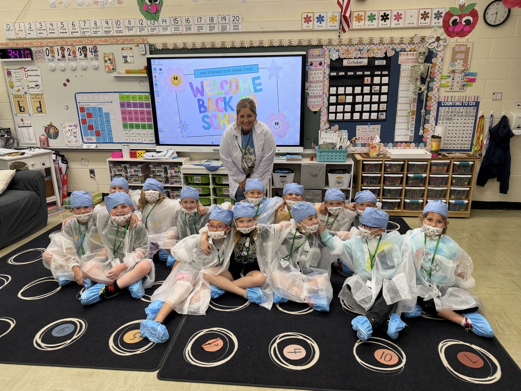 This is one of the classes dressed as doctors. They have scrubs, hats, IDs, and masks. 