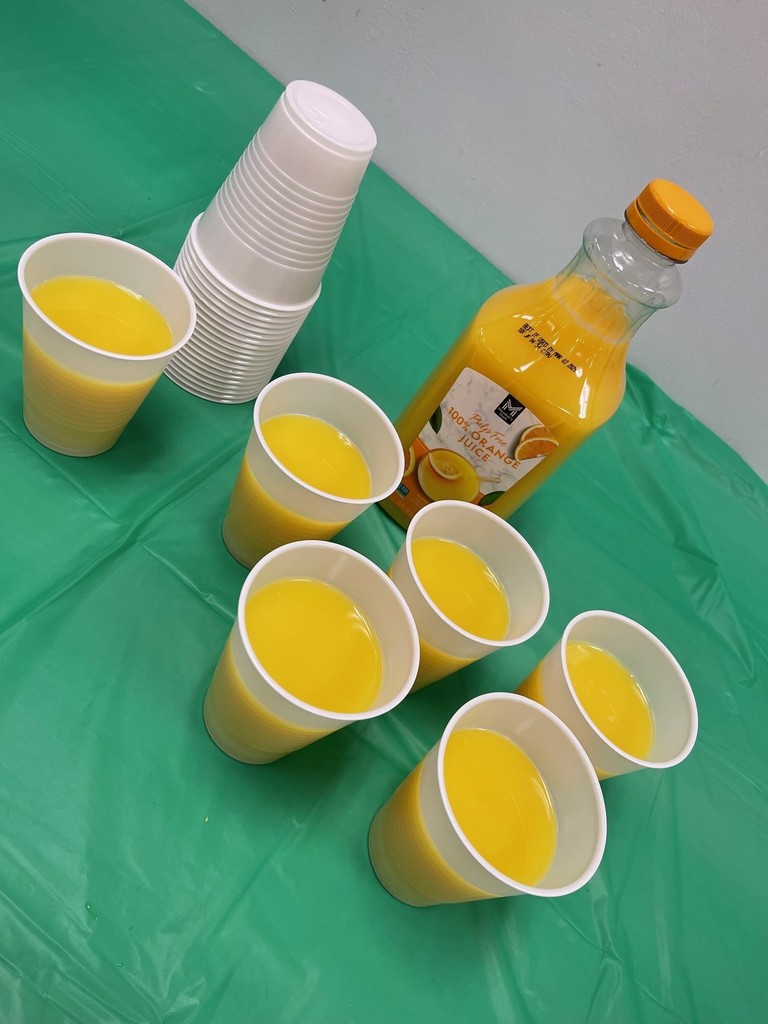 OJ and cups