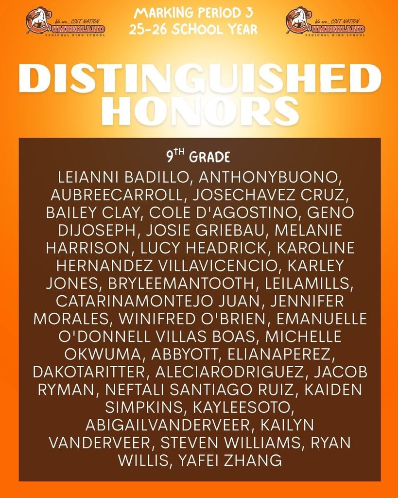 9 Grade Distinguished Honors MP 3 25-26 SY