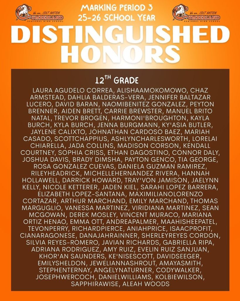 12 Grade Distinguished Honors MP 3 25-26 SY