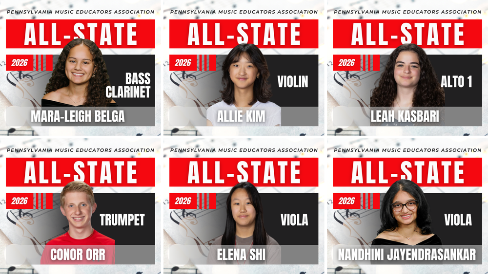 Six CVHS student musicians have been selected to perform at the prestigious 2026 PMEA All-State Music Festival.