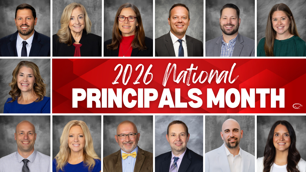 Collage of CVSD's principals with text '2026 National Principals Month.'