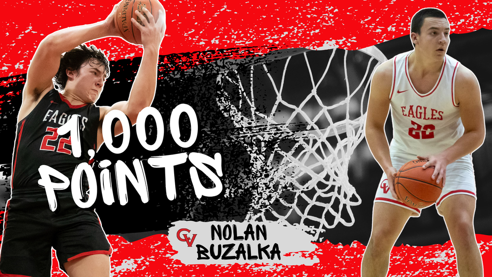 CVHS Senior Boys Varsity Basketball Player, Nolan Buzalka, reached 1,000 points.