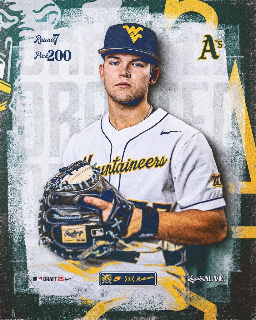 Decorate image of CV Alum, Logan Sauve, drafted by the Athletics in the 2025 MLB draft.
