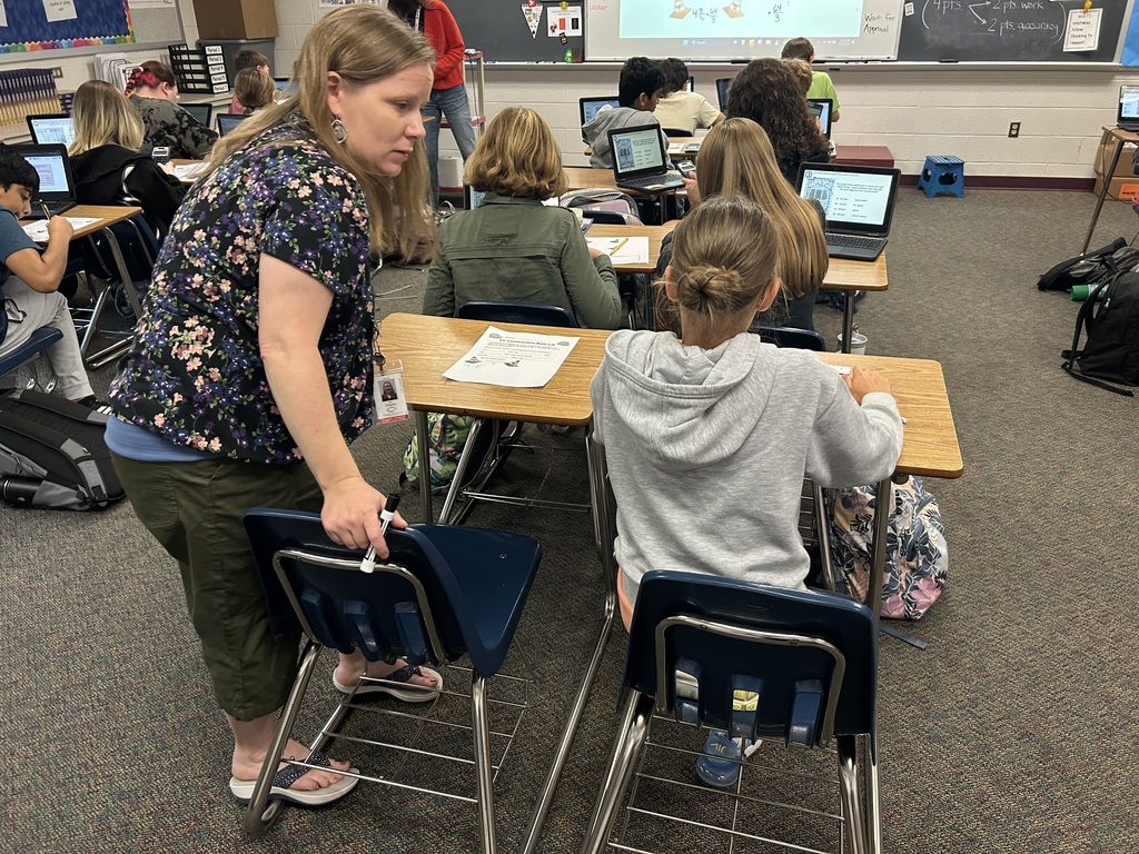 Mrs. Shapiro helping a student.