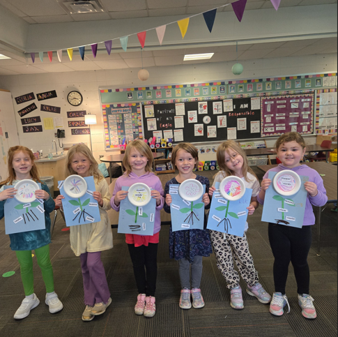 Female students show plant diagrams