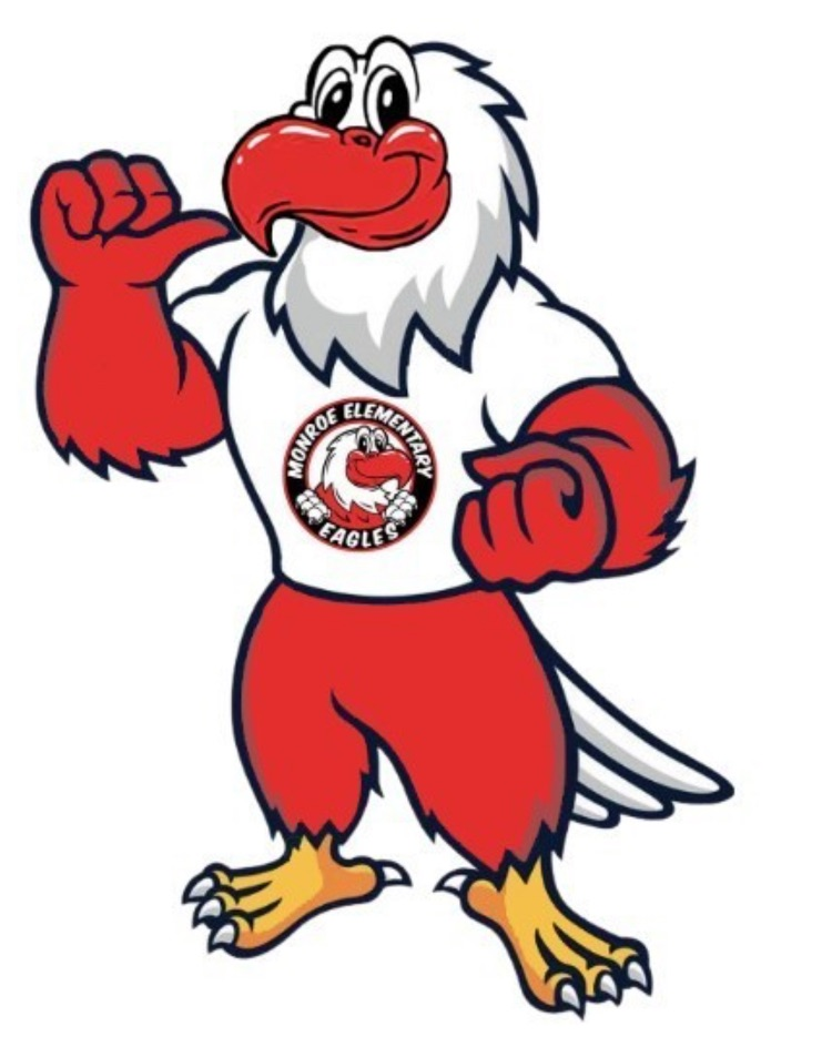 Cartoon eagle wearing Monroe shirt