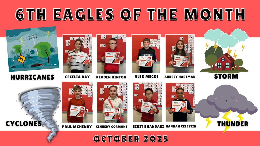 Pictures of students posing as Eagles of the Month