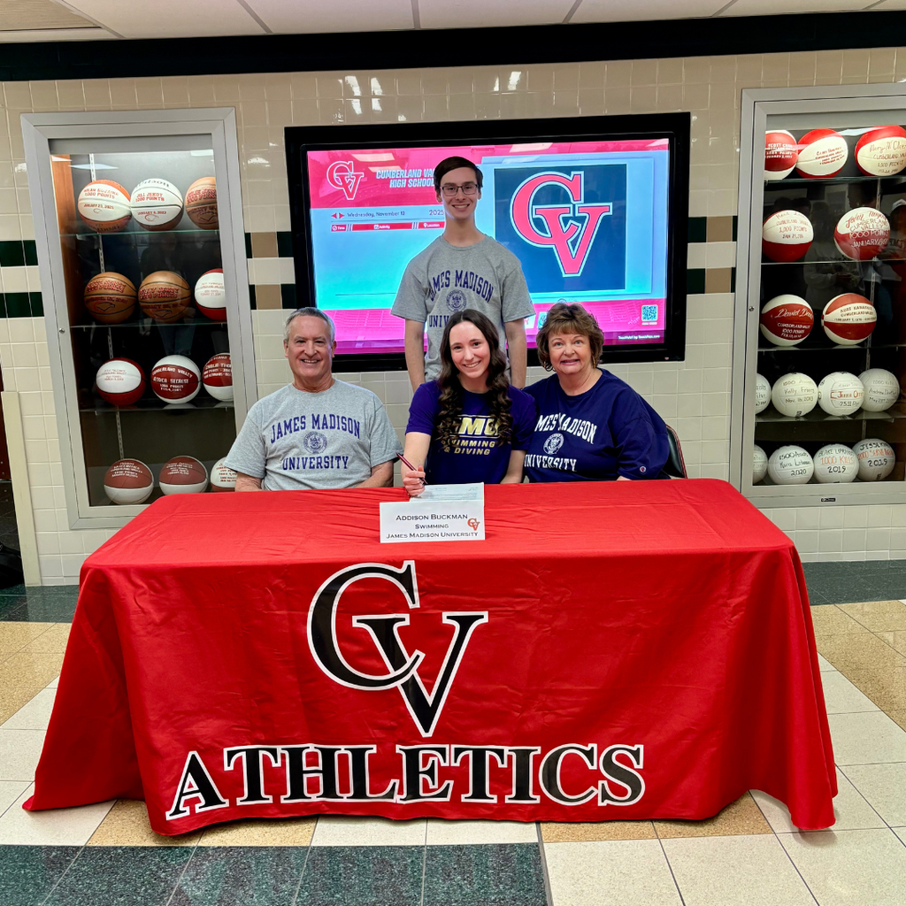 CV student-athlete, Addison Buckman, officially commits to James Madison University for swimming.