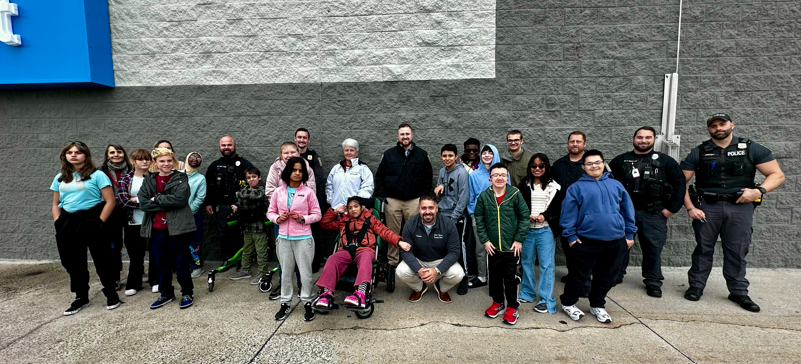 Eagle View Life Skills shopping with cops