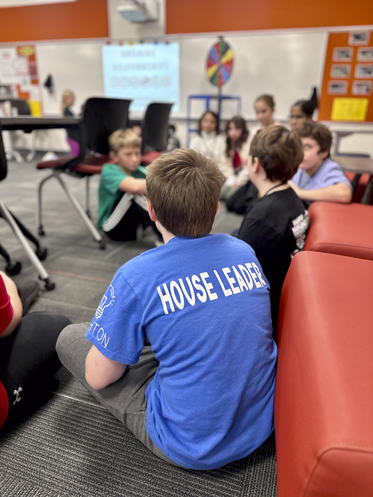 House Leaders from Winding Creek and Middlesex Elementary participate in active conversations during their House Leader collaboration.