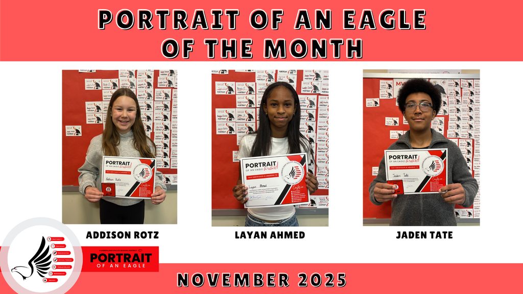 Pictures of students posing as Eagles of the Month