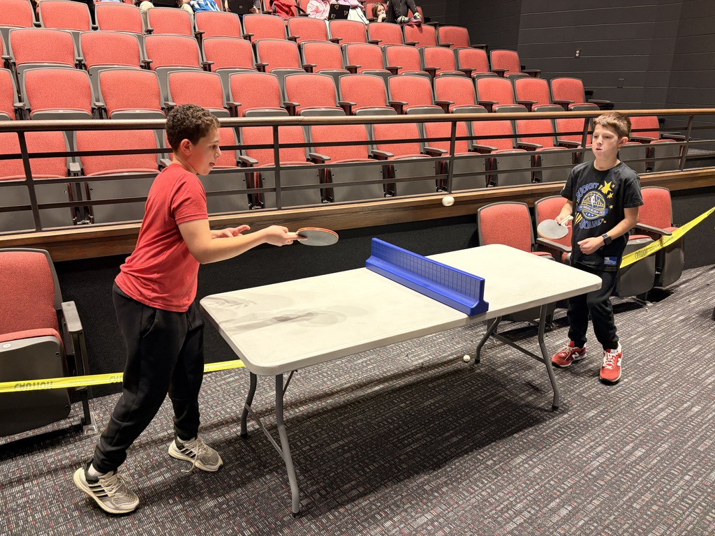 Ping pong in PE class.