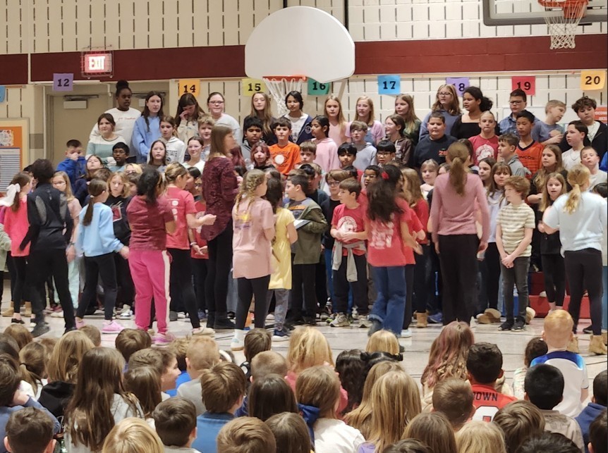 Students practice singing