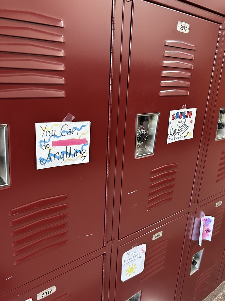 PSSA Locker encouragement notes