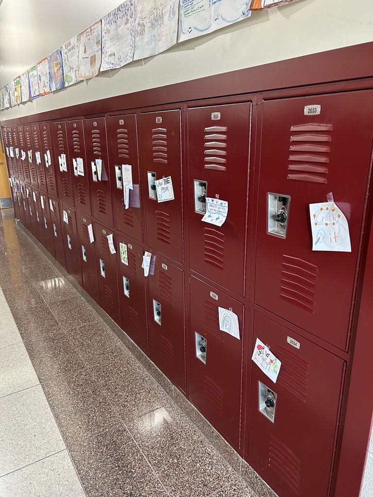 PSSA Locker encouragement notes