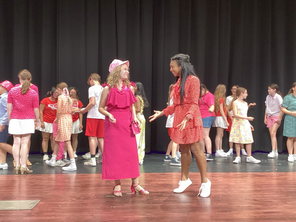 Future Stars Musical Theater Camp cast rehearses High School Musical 2 JR on the Mountain View Middle School stage.