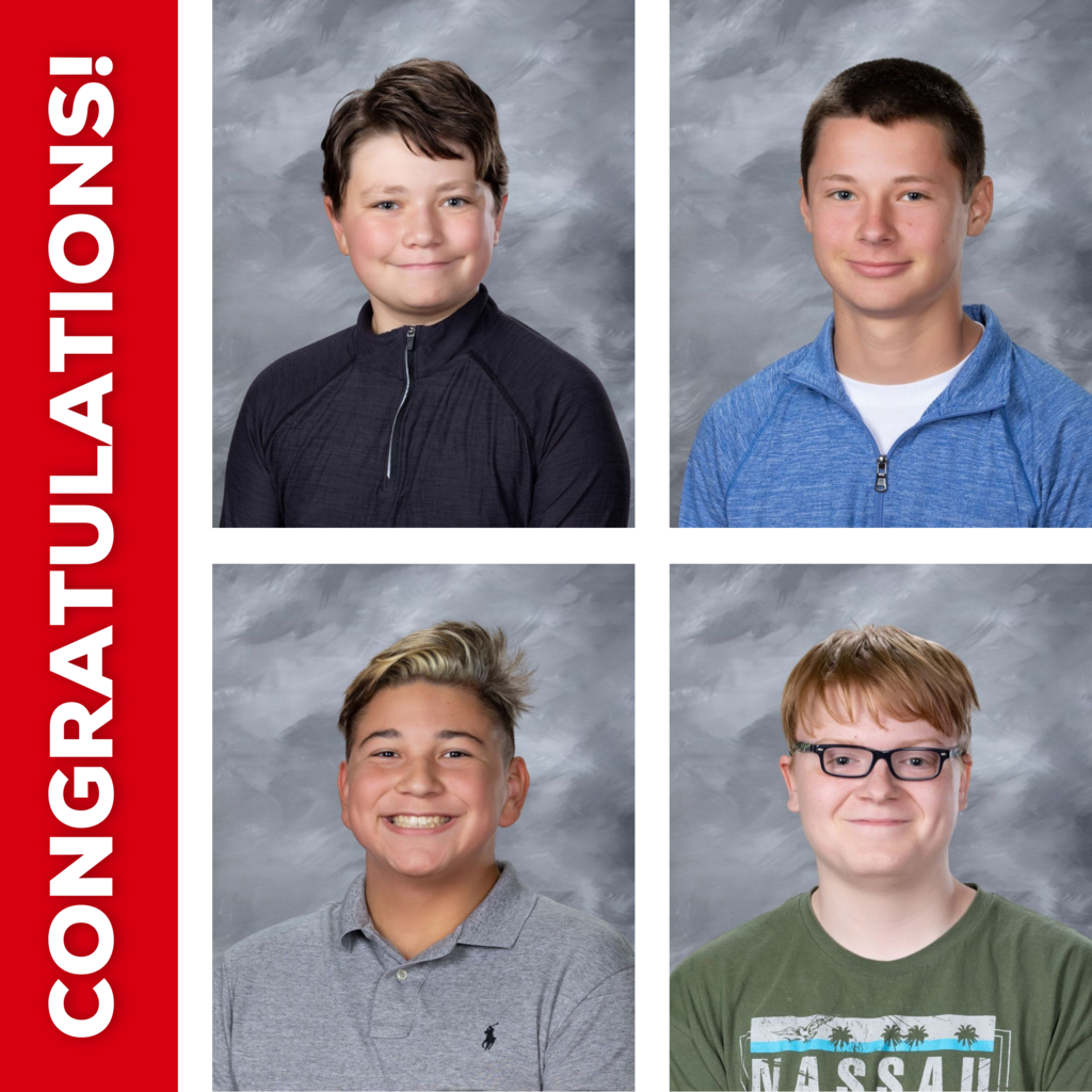 Four boys who earned a certification