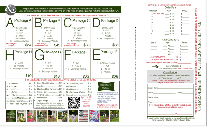 Spring Pictures are April 8th