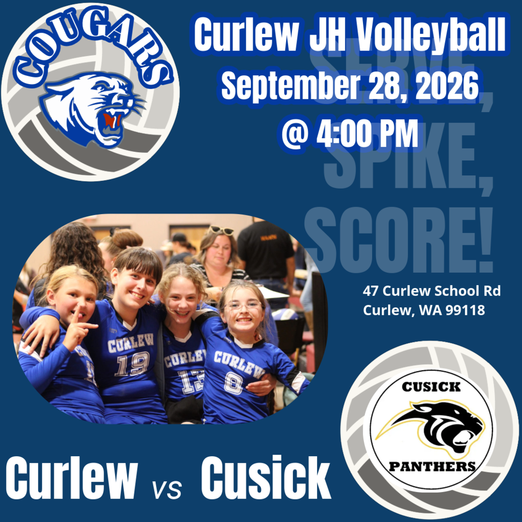 Junior High Volleyball at home vs Cusick @ 4PM.
