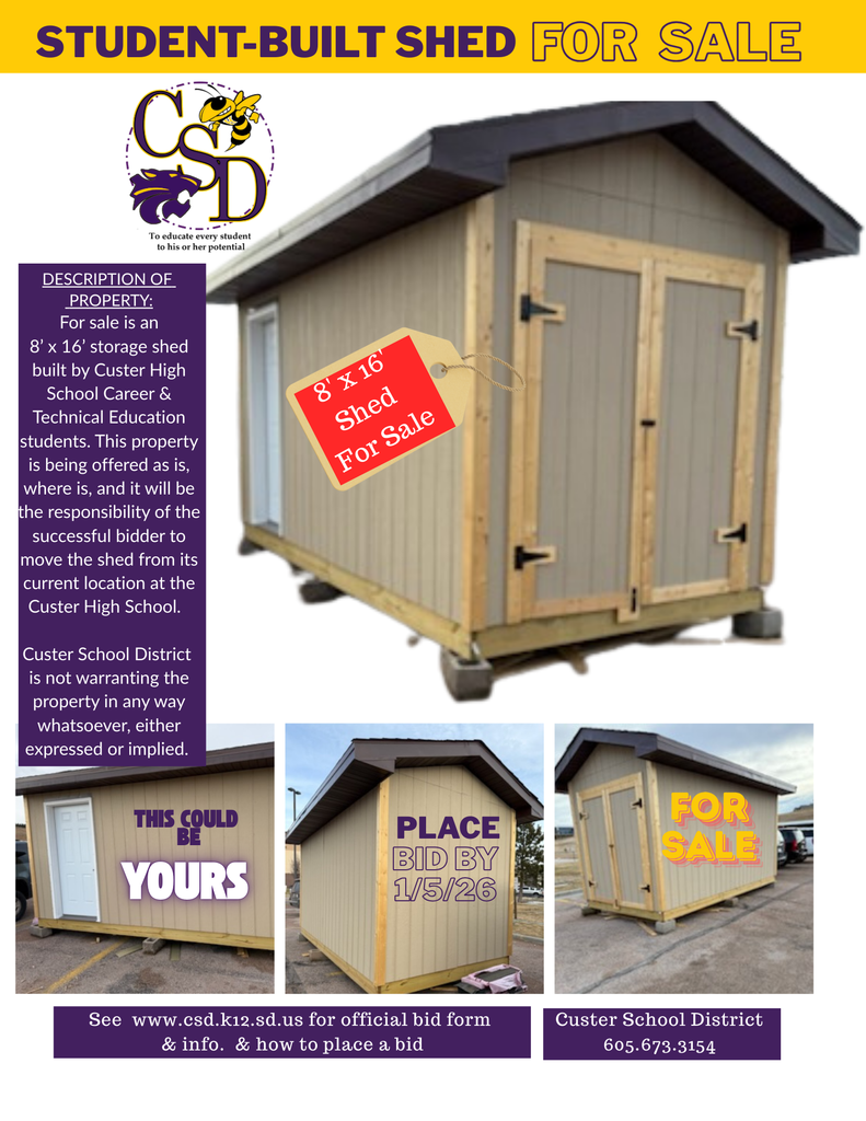 CTE Student-Built Shed for Sale