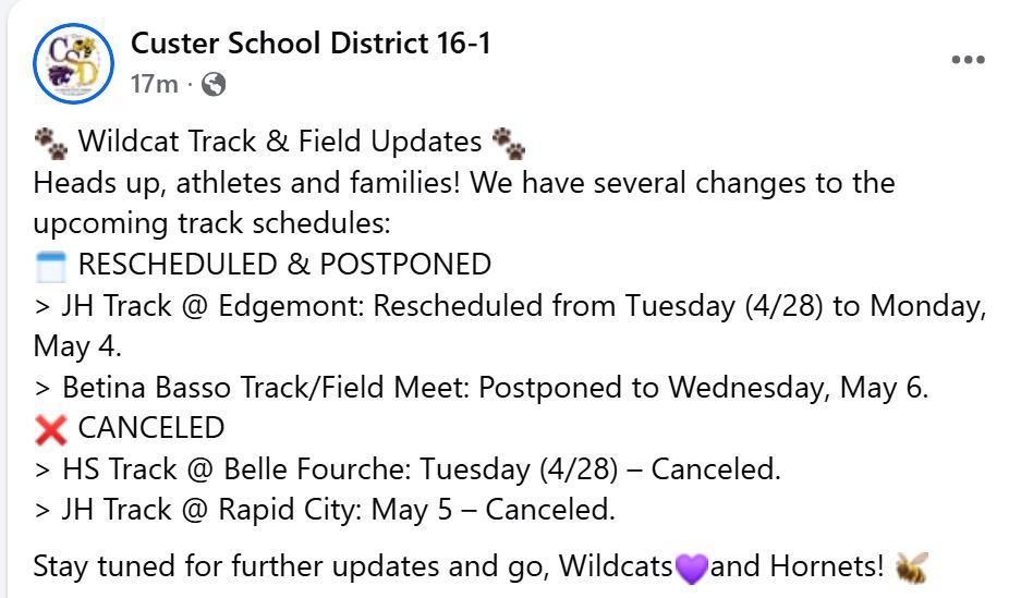 track meet changes