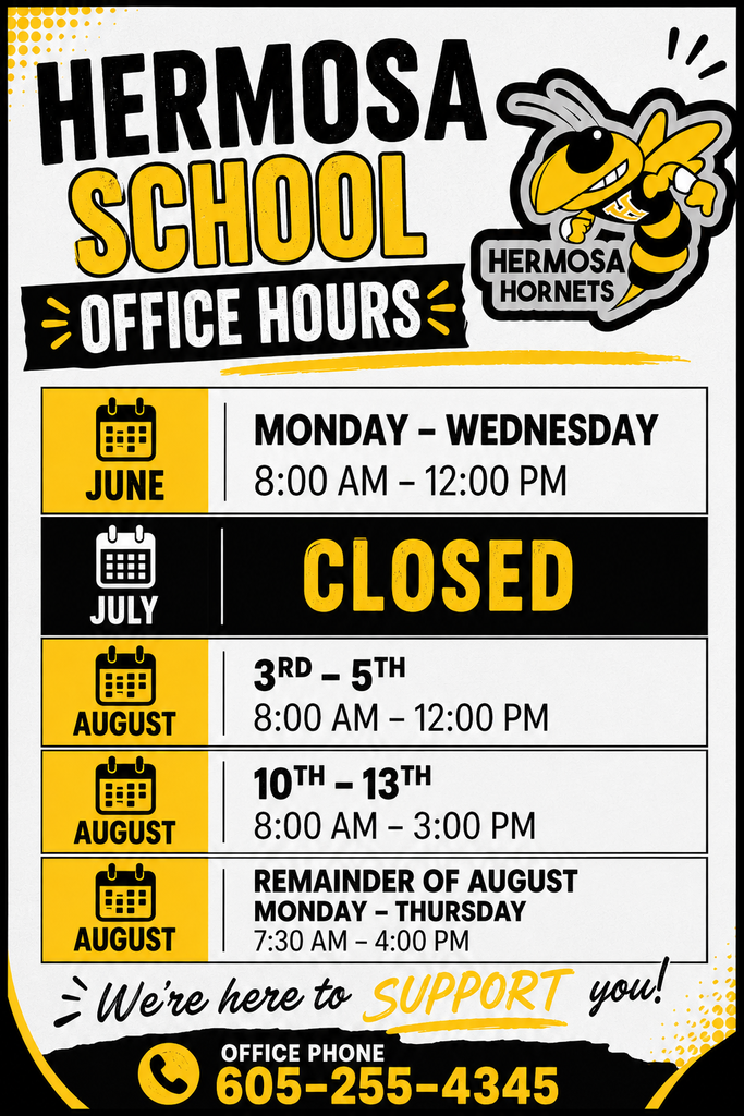 Hermosa School Office Hours