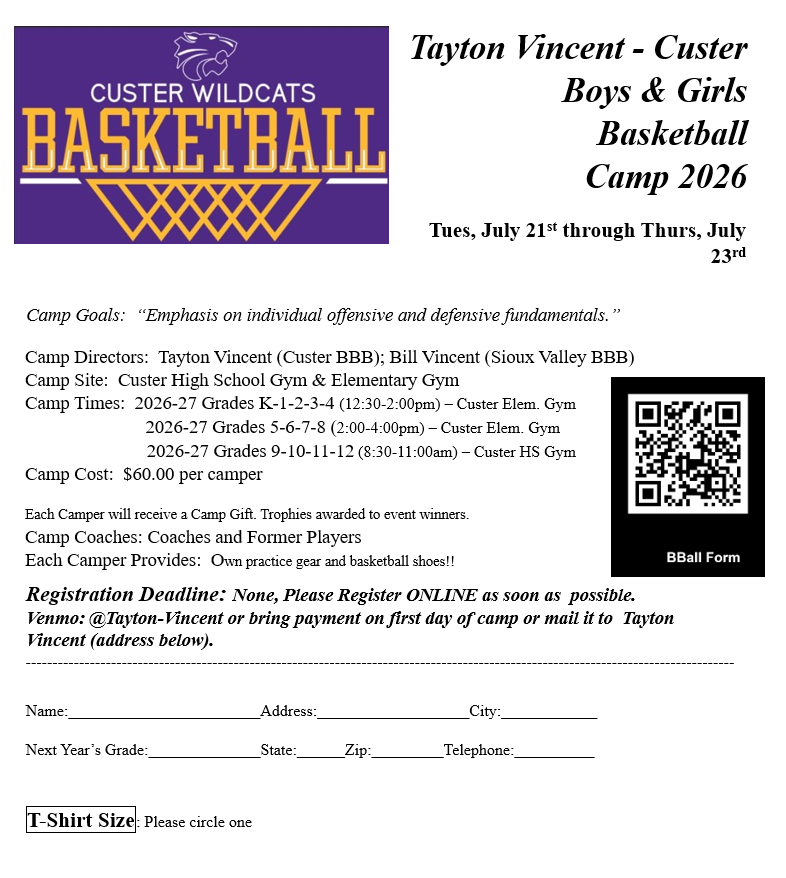 Bball camps July 21-23