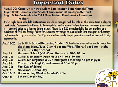 important dates