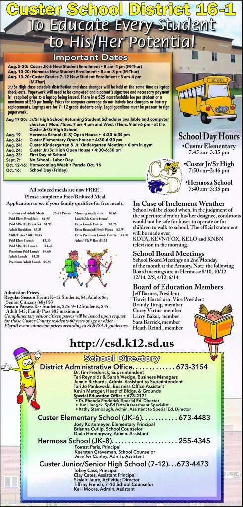 back to school ad for all schools