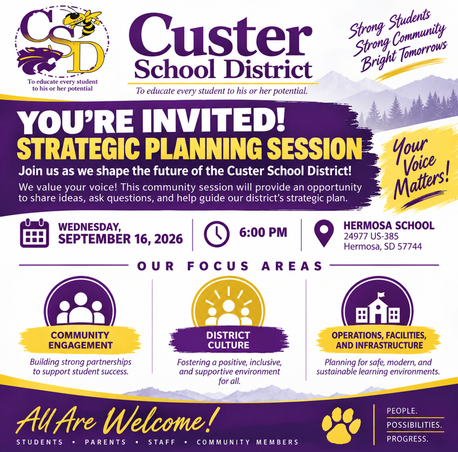 Strategic Planning with Dr. Tim Frederick at Hermosa School 6:00 PM on Wednesday, September 16